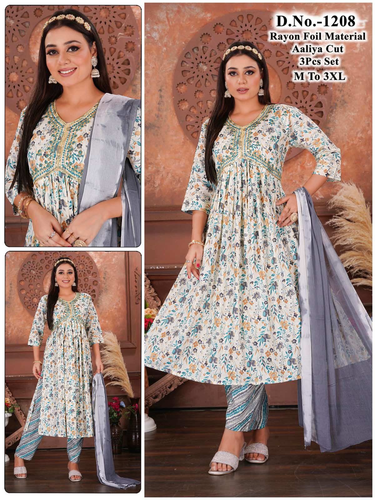 Pashmina Alia Vol 3 By Golden Designer Rayon Printed Kurti With Bottom Dupatta Wholesalers In Delhi
